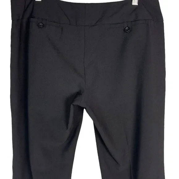 Express Publicist Black Dress Pants Size 10 Wide Leg Cuffed Hem Office Wear - Picture 5 of 9